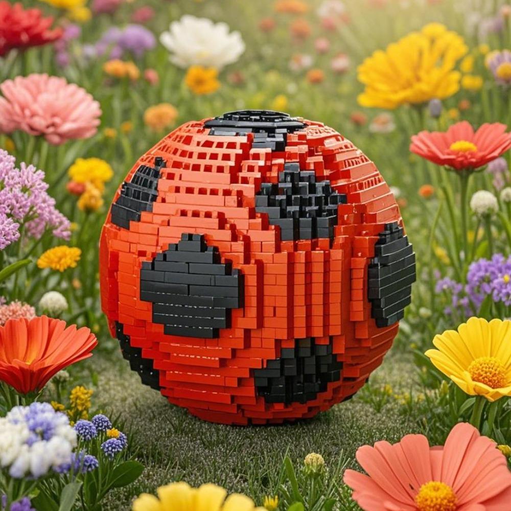 Interesting Toys Unisex Red Unique Football Micro - Building Blocks - Ideal Collectibles For Football Enthusiasts And Perfect Desktop Decorations