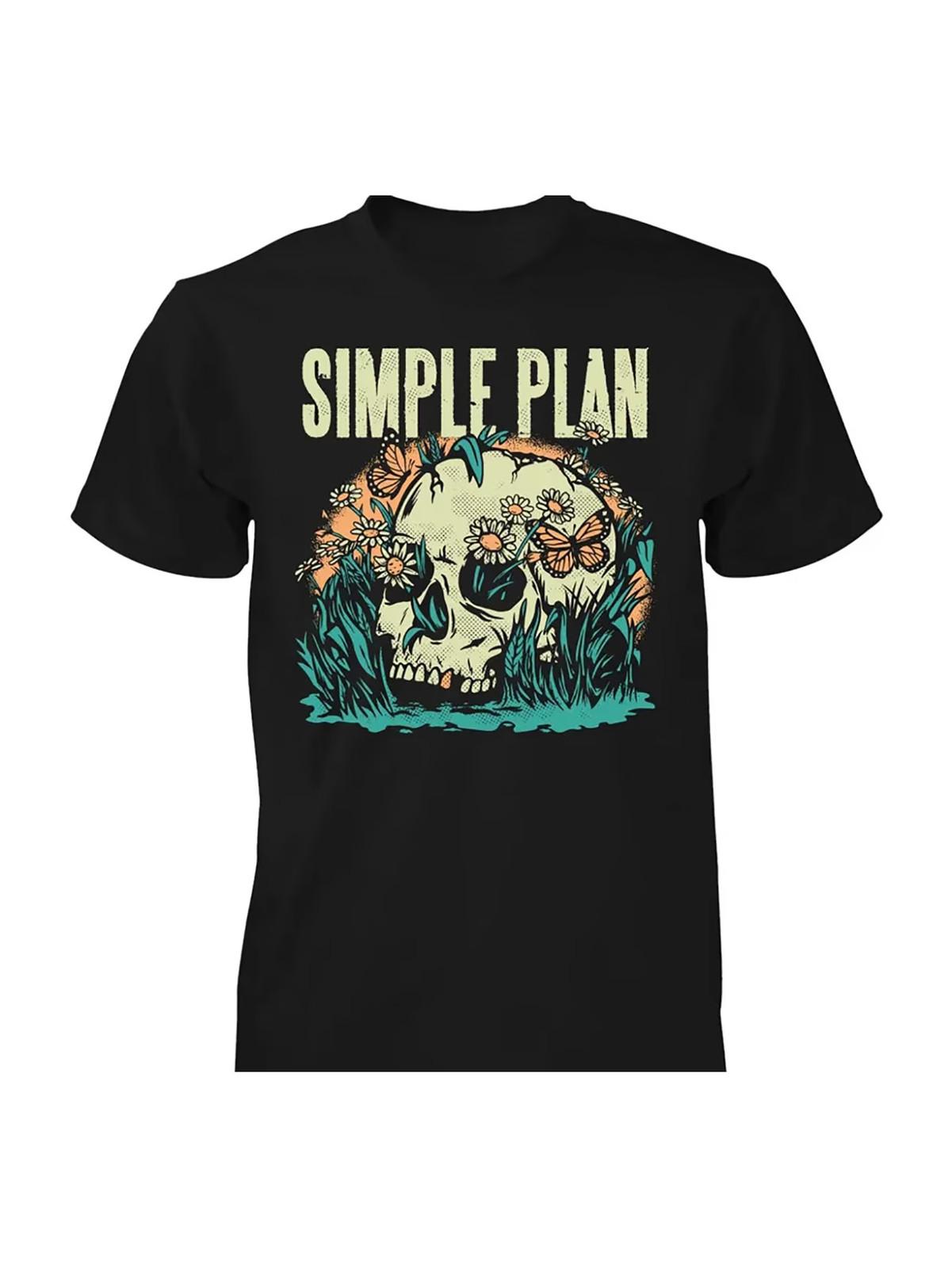 Simple Plan band Skull black T-shirt Tee Cotton All sizes TA4567 L