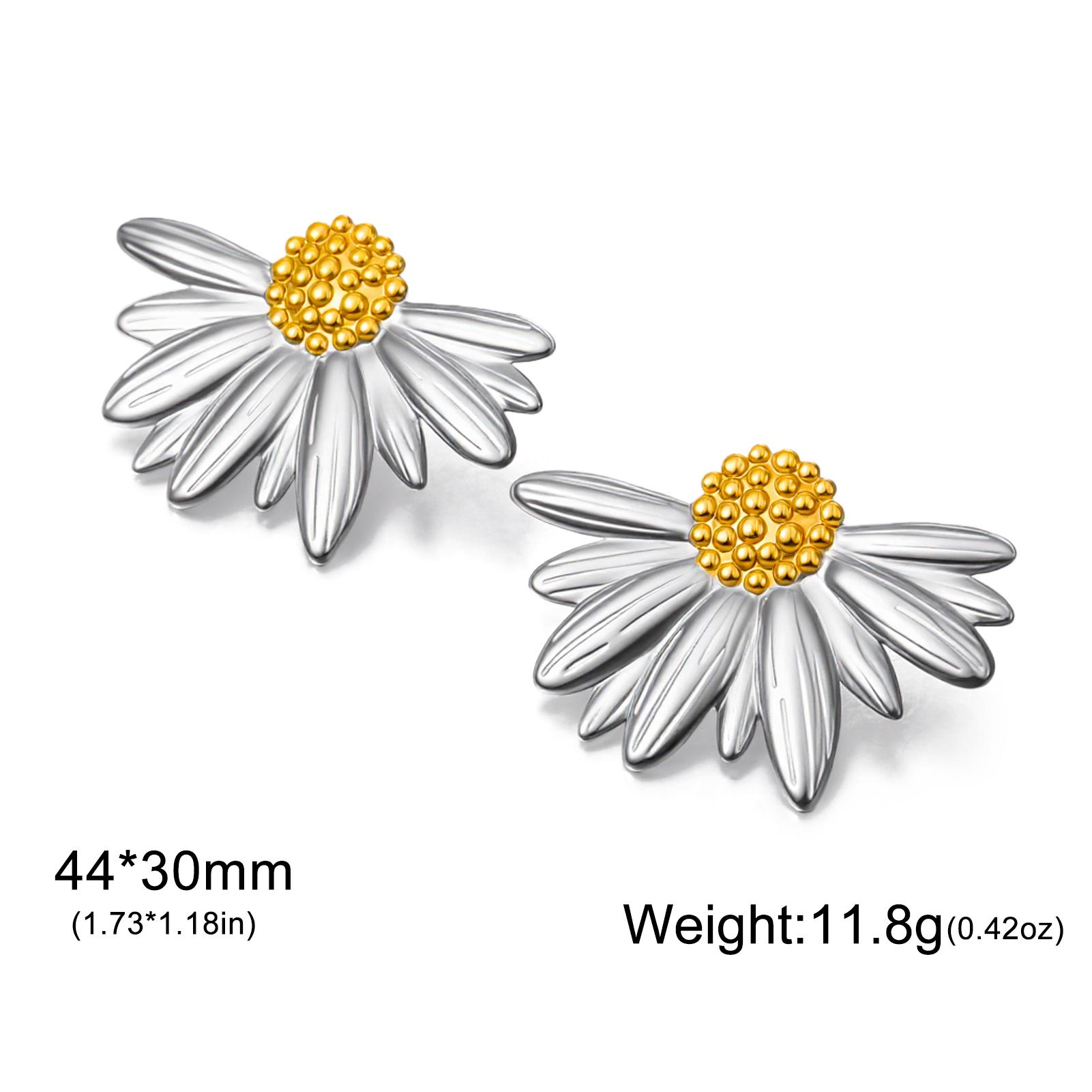 

Flower Daisy Stud Earrings Stainless Steel Waterproof Piercing Earrings for Women Girls Jewelry Birthday Valentine Gift 2026