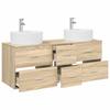 Bathroom Furniture Set 3 pcs Sonoma Oak 129 x 44.5 x 80 cm