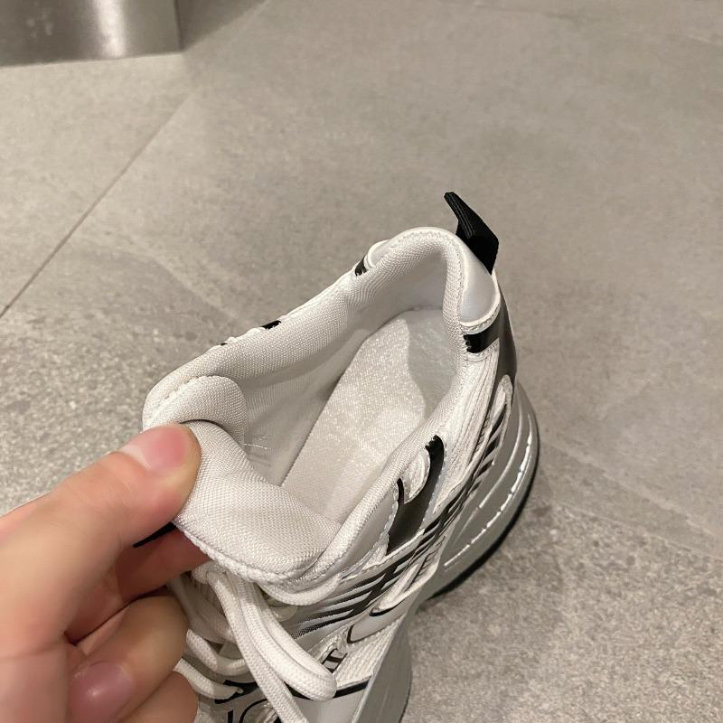 Chaussures de Papa en Maille Respirante pour Femmes à la Mode Nouvel Automne Semelle Épaisse Chaussures de Sport Décontractées pour la Marche Rétro Plateforme Haute de 10 cm Baskets Chunky