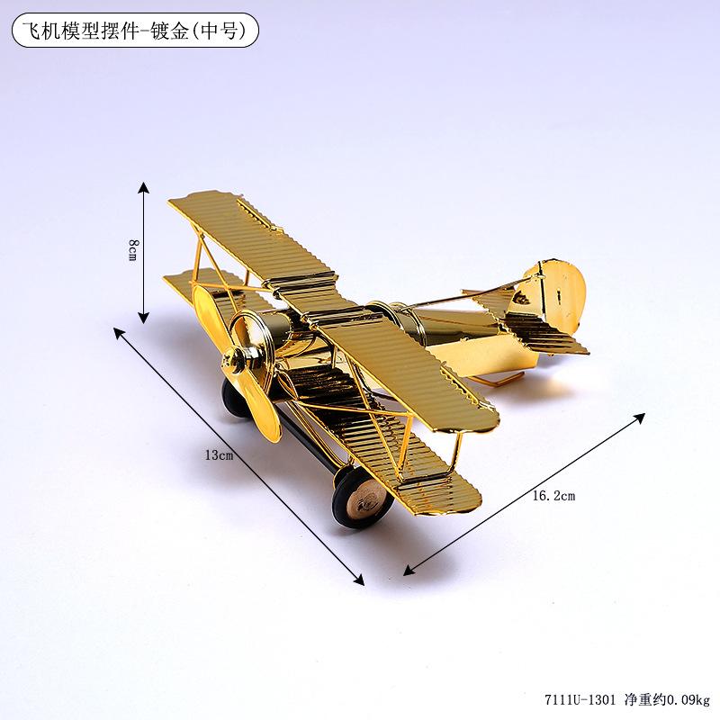 Vintage Iron Aircraft Model Decoration American Simulation Electroplating Aircraft Living Room TV Cabinet Bookshelf Decoration