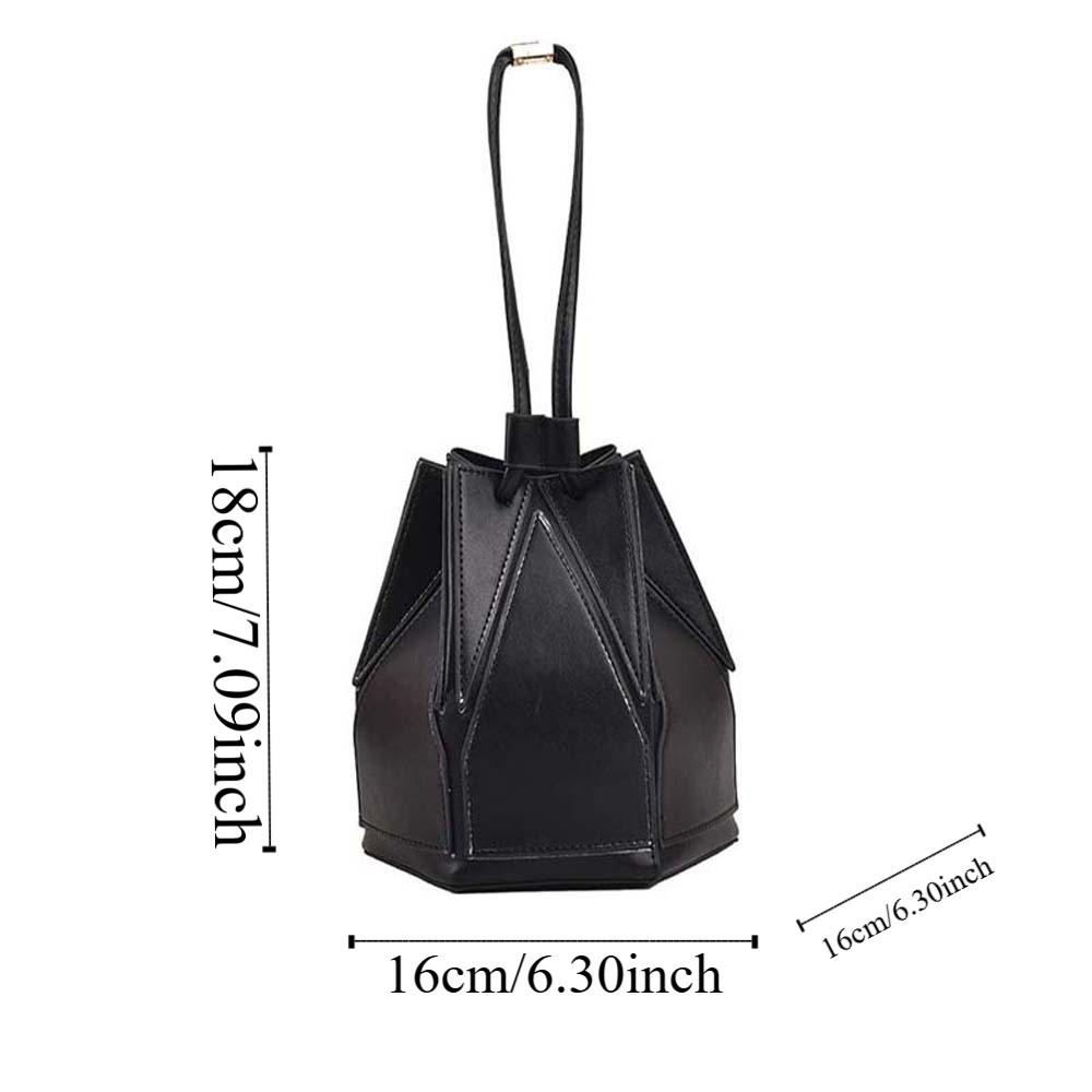 Versatile Lady Foldable Messenger Bag Contrast Color Personalized Design Drawstring Small Tote Solid Color Anti-splash Water