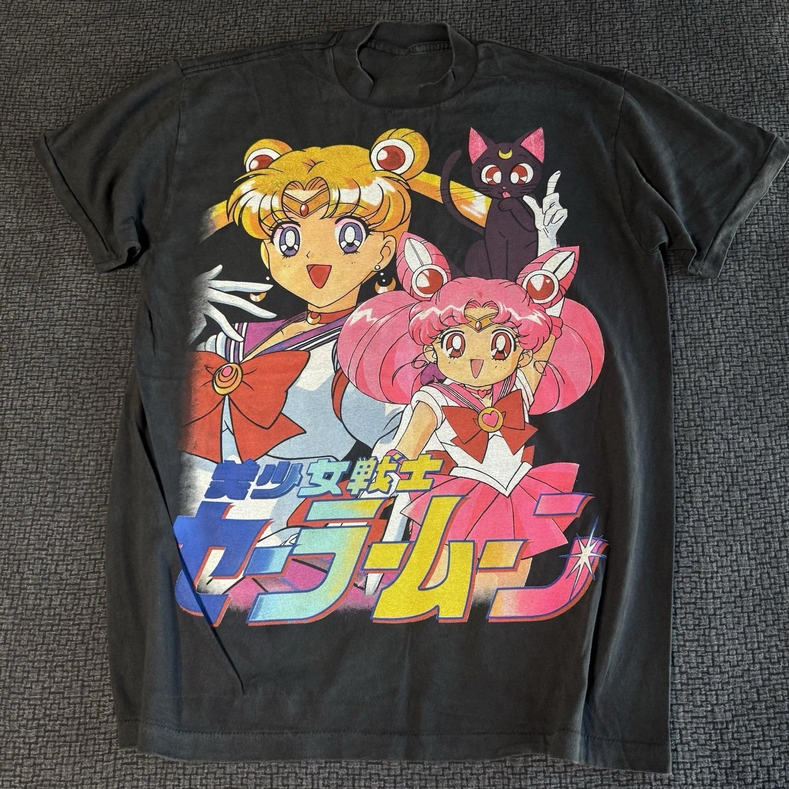 

2026 Retro Y2k Sailor Moon Vintage Reprint AOP Prue Cotton Tshirt Harajuku Streetwear Heavyweight Oversized Top Unseix Clothing S