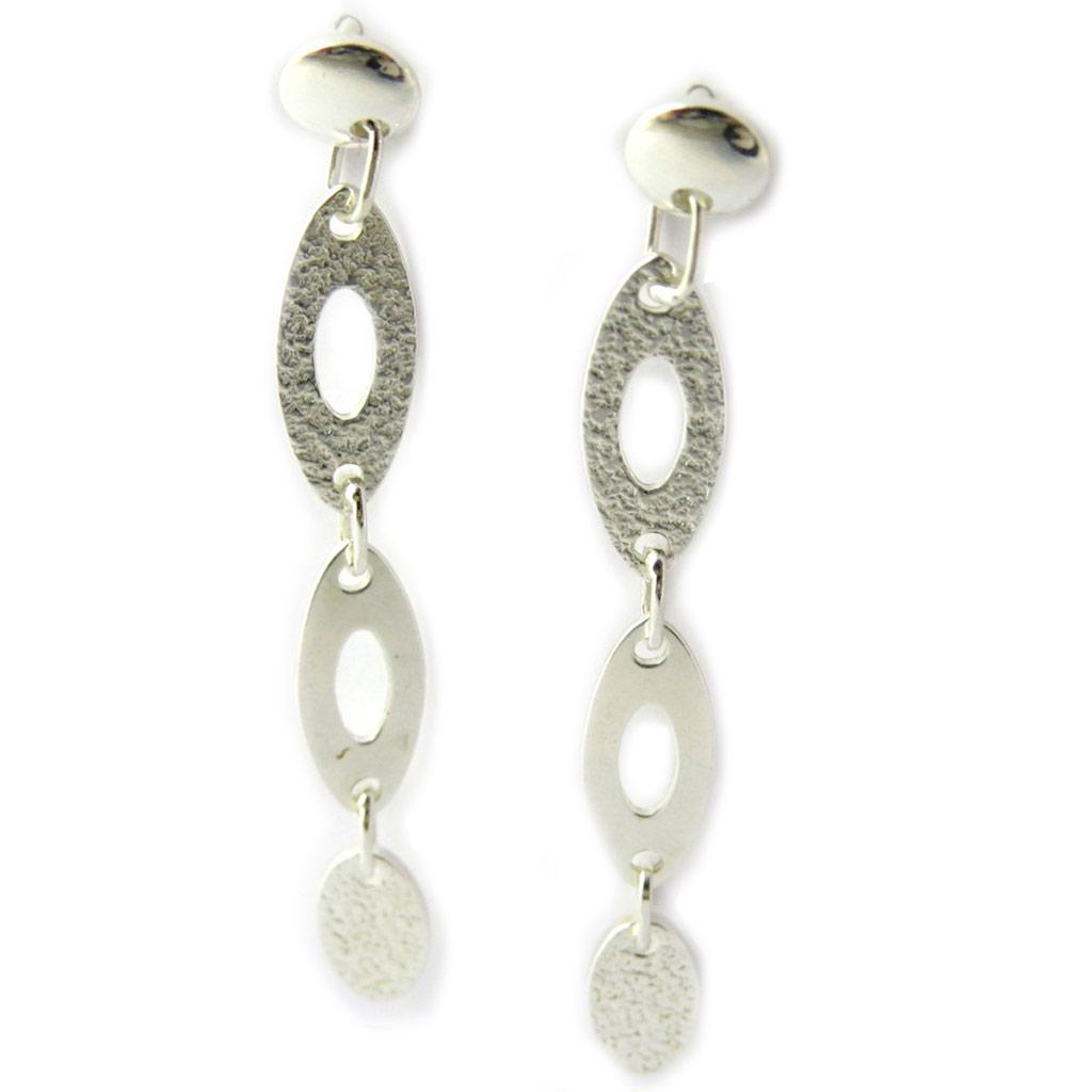 Les Trésors De Lily [D7917] - Silver 'Calissons' Earrings