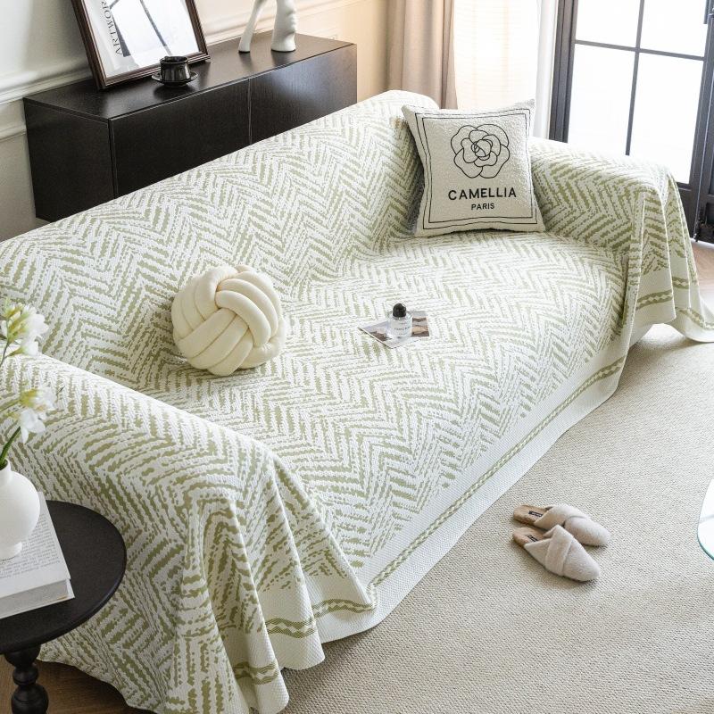 

Летний чехол для дивана из ледяного шелка, легкий роскошный высококачественный французский кремовый стиль, летний прохладный чехол для диванной подушки, полное полотенце 200*130cm