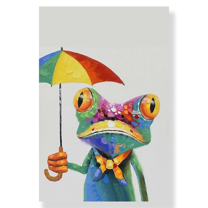 Cute Frog Graffiti Art Canvas Paintings Abstract Animals Posters and Prints on Canvas Wall Art Picture for Living Room Decor