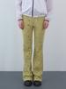 Enzo Blues Waffle Dottie Elastic Waist Bootcut Pants (Yellow)