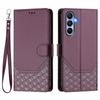 For Samsung Galaxy A16 5G/A16 4G Case Imprinted Honeycomb RFID Blocking Leather Phone Cover with Strap