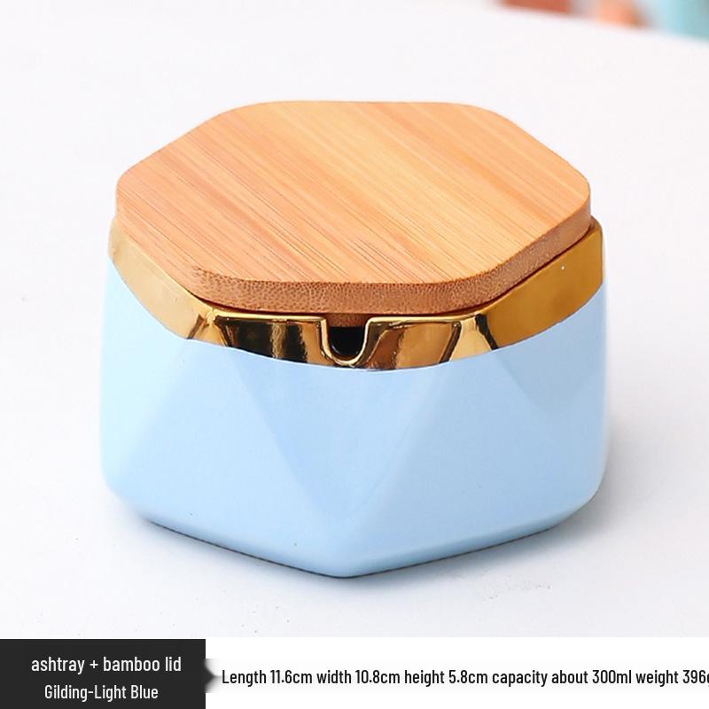 Скандинавская минималистичная шестиугольная керамическая пепельница с крышкой – трендовый декор для дома и офиса One piece