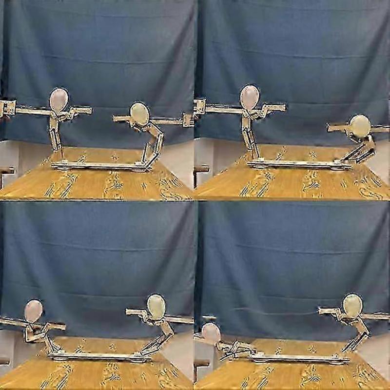 Handmade Wooden Shooting Puppets Balloon Game - Headshot WoodBots, 2025 New Whack A Balloon Strategy Board Game for Party Fun & Battle