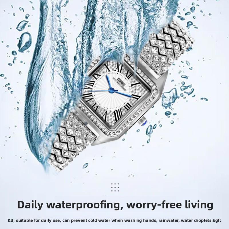 OPK Brand Watch with Diamonds, Elegant Jewelry Buckle, Clasp, Quartz Watch, Women's Watch, Women's Watch