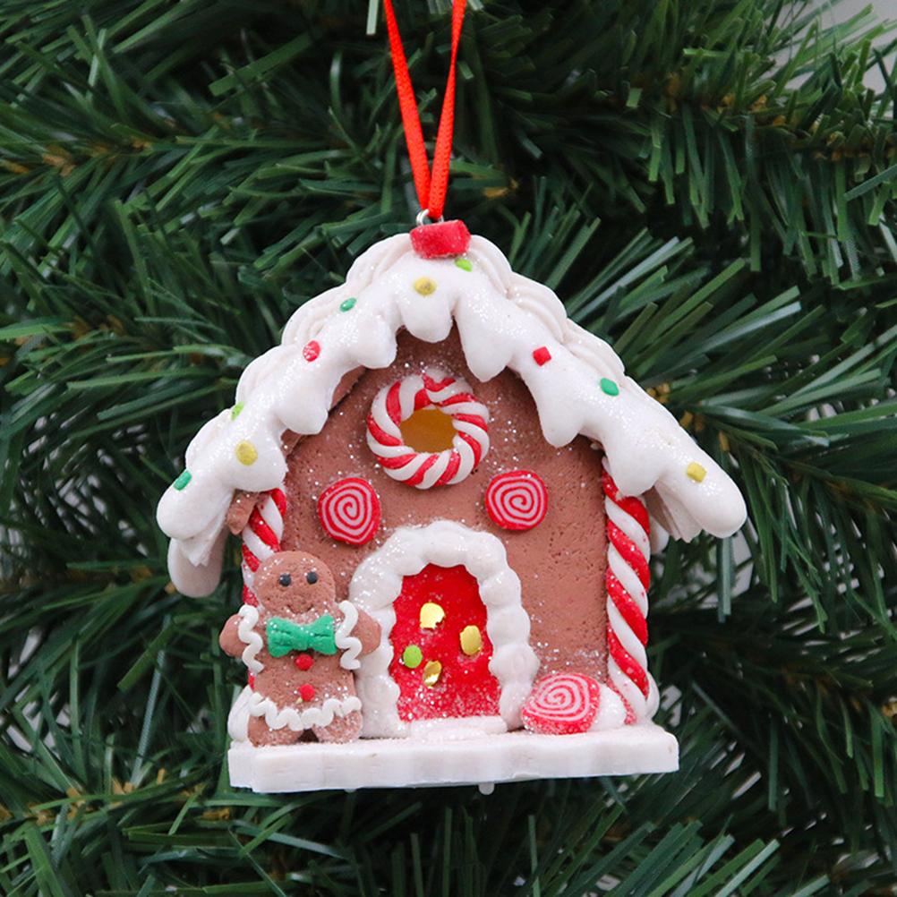 Christmas LED Light Up Candy House Snow House Small Pendant Ornament Decoration