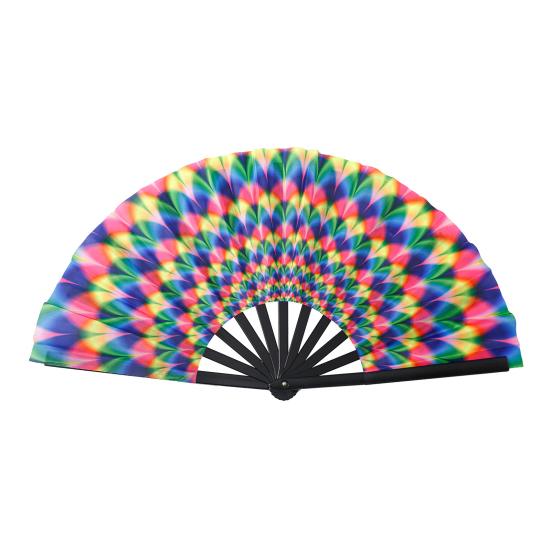 Duży składany wentylator przenośny tęczowy wentylator ręczny letni wentylator chłodzący dekoracja Kungfu