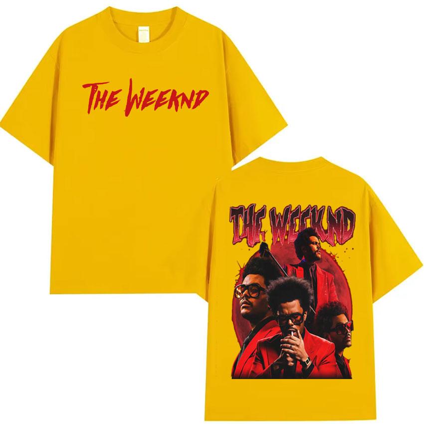 Popový zpěvák Umělec The Weeknd Oboustranný potisk Tričko Pánské oblečení Tričko Estetické Bavlněné Tričko Krátký rukáv Volné Pohodlné Tričko
