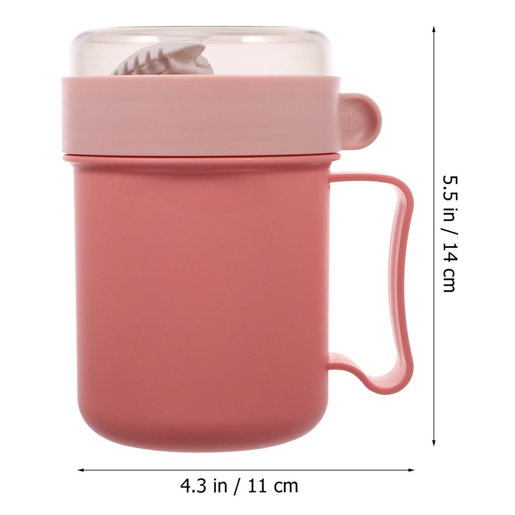 1Set Breakfast Cup Handle Design Portable Leakproof Soup Oatmeal Container Food Carrier for Office Outdoor Students