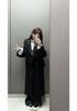 Korean Style Slimming Black Wool Coat - Women's Long Double-Sided Overcoat (Autumn/Winter 2025)