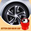 Car Tire Valve Stem Caps Kitten Pattern Tire Valve Stem Cap Cover Heavy Duty 4X Auto Wheel Accessories For Cycle Trucks