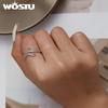 WOSTU 925 Sterling Silver Exquisite Cute Zircon Octopus Whisker Open Ring for Women Fine Jewelry Gift