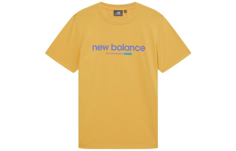 New Balance T Shirts Unisex Yellow Crew Neck Moderate Straight Fit 5EC26013-YL S