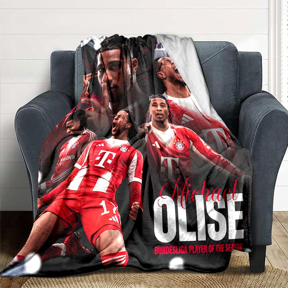 Michael Olise Player Season Blankets Flannel Printed Breathable Warm Throw Blanket for Home Office Bedspreads 0708a45