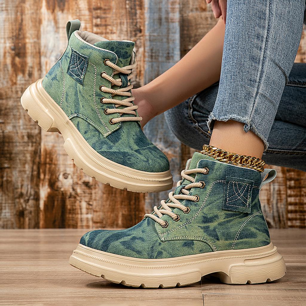 Fashion Casual Boots Women Thick Soles Trendy Canvas Shoes Comfortable Outdoor New Light Women's Sneakers