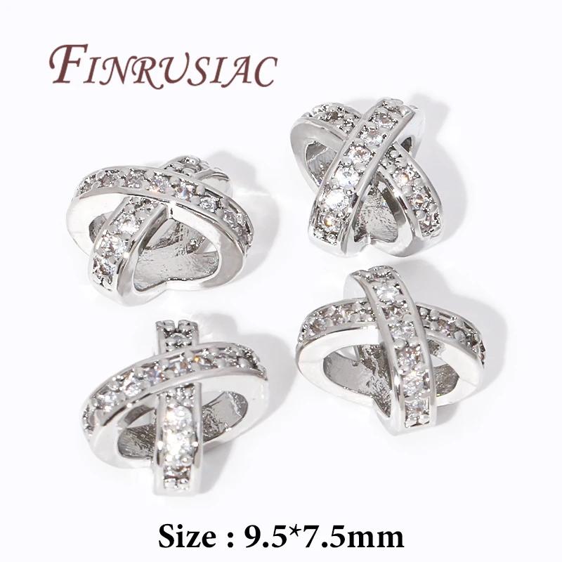 18K Gold Plated Metal Bead Separators For Bracelets,Weave Pattern Beads,Spacer Beads For Jewelry Making DIY Accessories