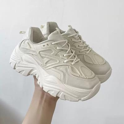 Fried Street Platform Dad Shoes Women's Breathable Mesh Autumn New Black Versatile Casual Sneakers Ins
