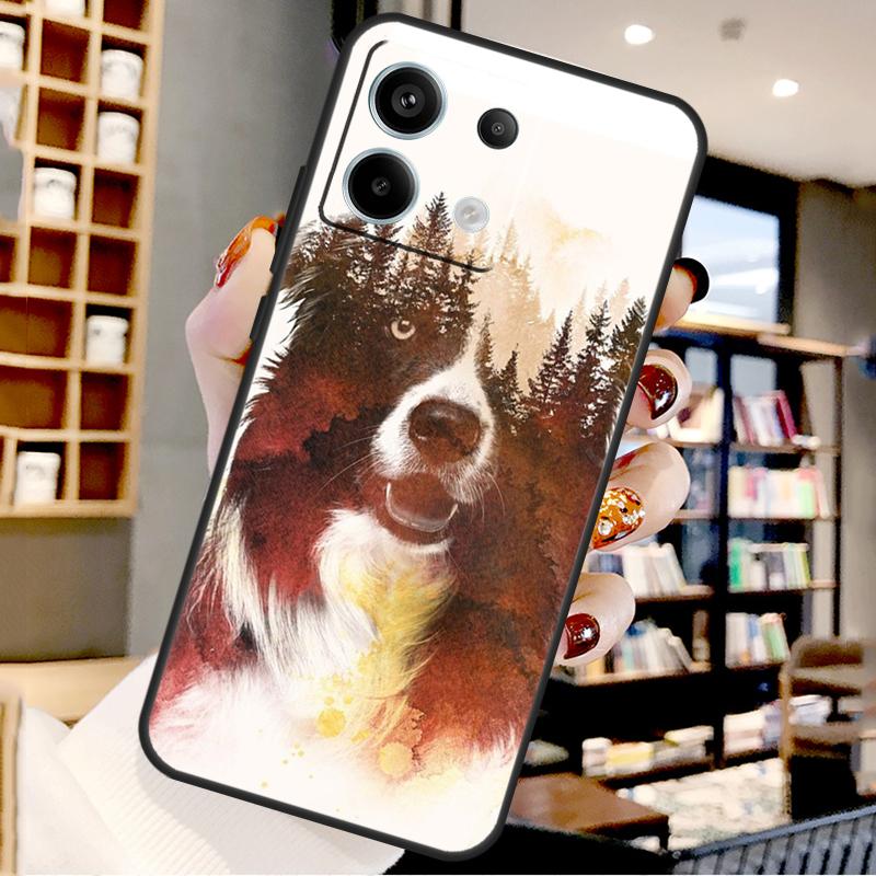 Border Collie Dog For Xiaomi Redmi Note 14 Pro 12 11 9 10 13 15 Pro Plus Case For Redmi 15 10C 12C 13C 14C 15C