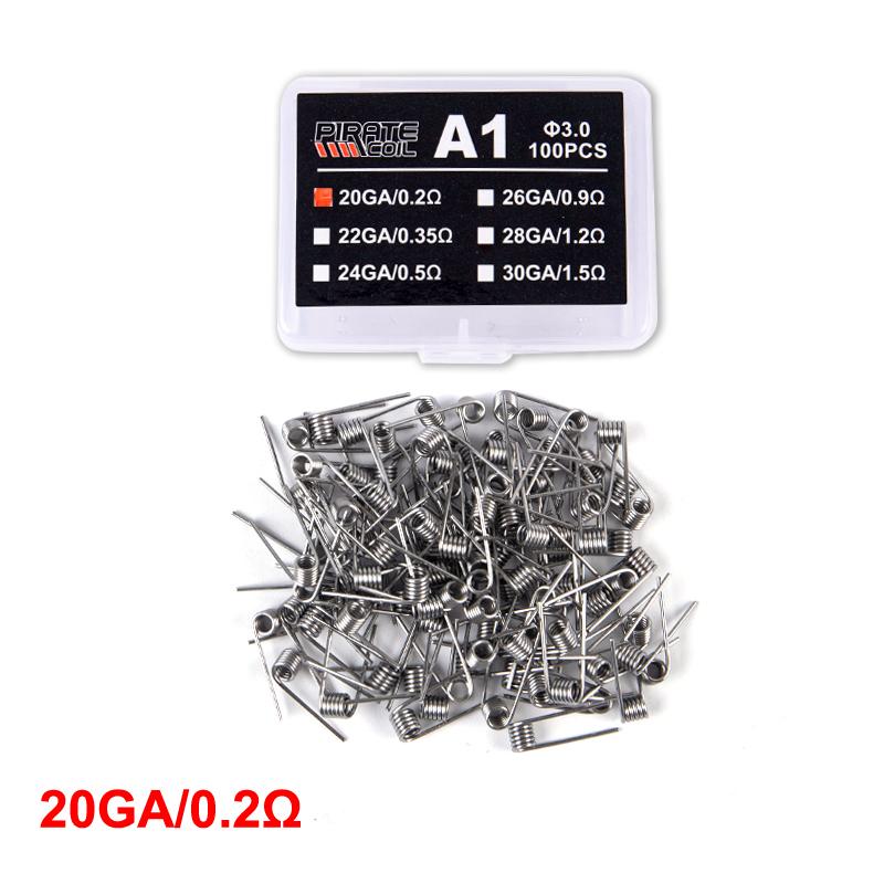[TL][TL]100 Pcs/box High Quality A1 Coil Wire Heating Resistance Premade Coils DIY Prebuilt Coil Wire 3.0 Circle Diameter