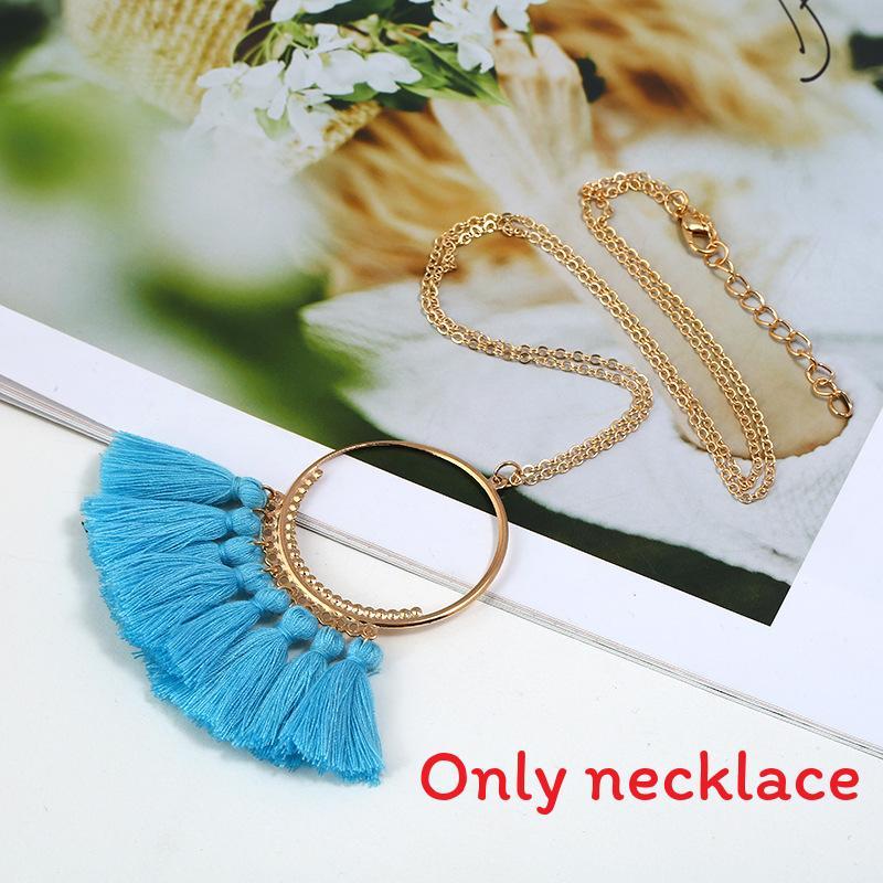 Stylish Pendant Tassel Necklace With Electroplate Finish For Summer Outfits