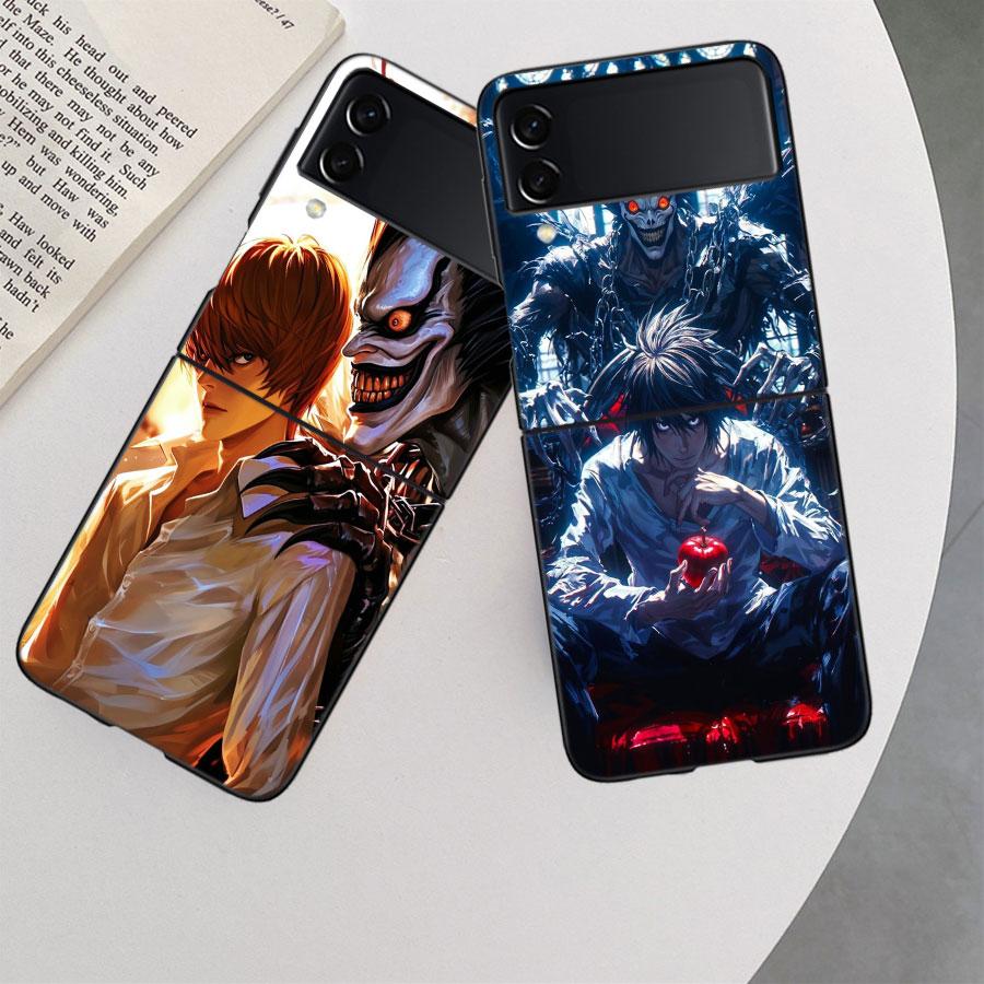 Anime Deth Note Light Yagami Case For Samsung Z Flip 6 5G Galaxy Z Flip 5 4 3 5G Black Hard Cell Phone Cover Luxury PC Shell Coq