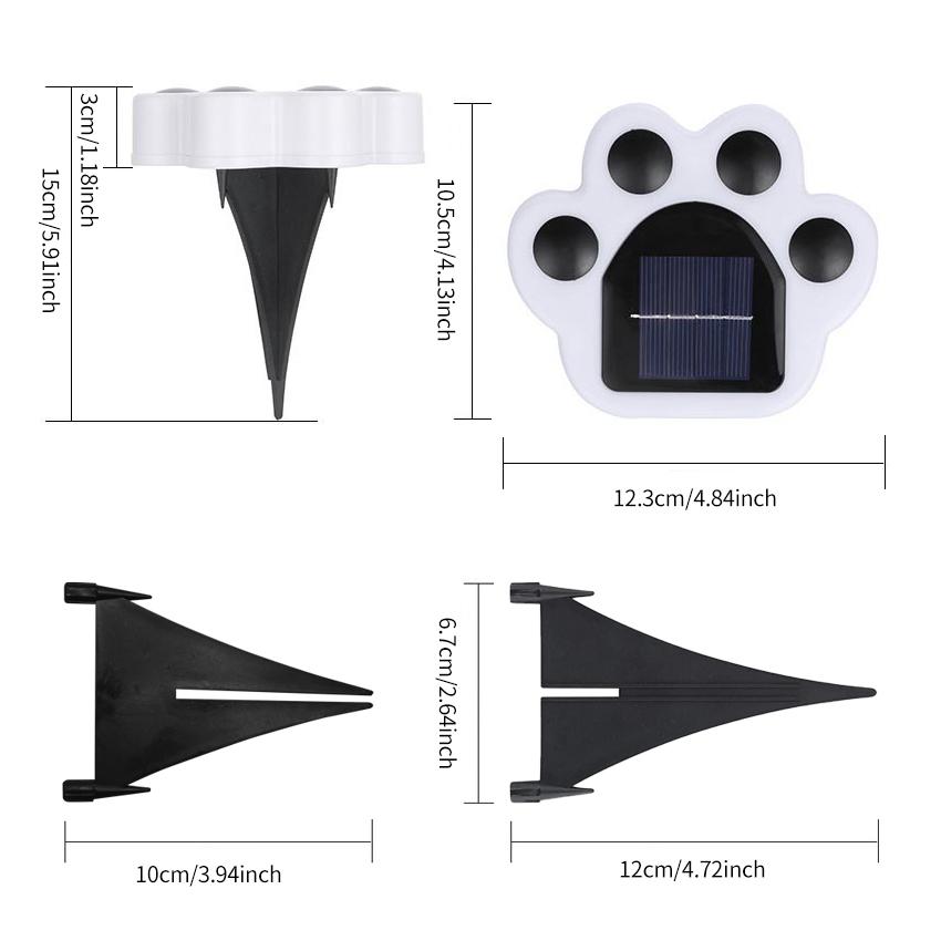1/4PCS Solar Paw Outdoor Lights, IP65 Waterproof Lawn Lamp, Intelligent Light Control Lighting, for Garden Yard Camping Deco