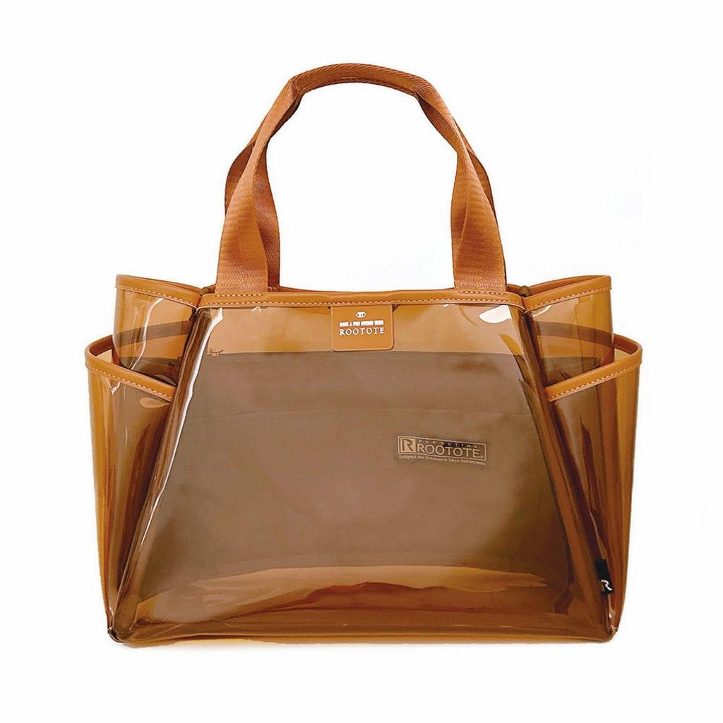 Rootote Women's Small Tote Bag with Movable Divider, LT. Deli. Paruti. Clear-A 3670 (01 Brown)