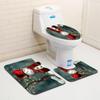 Christmas Bathroom Floor Mat Toilet Three-Piece Set