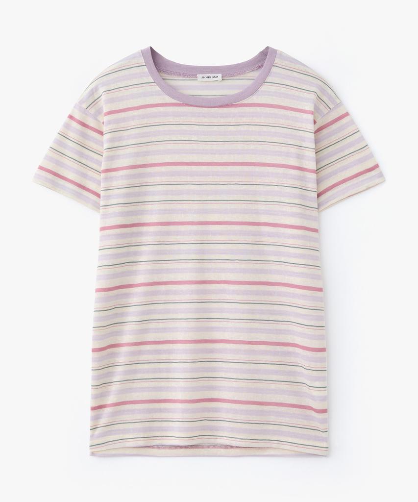 Jeonggamseutyudio Rayon Blend Stripe Tee_3 Color