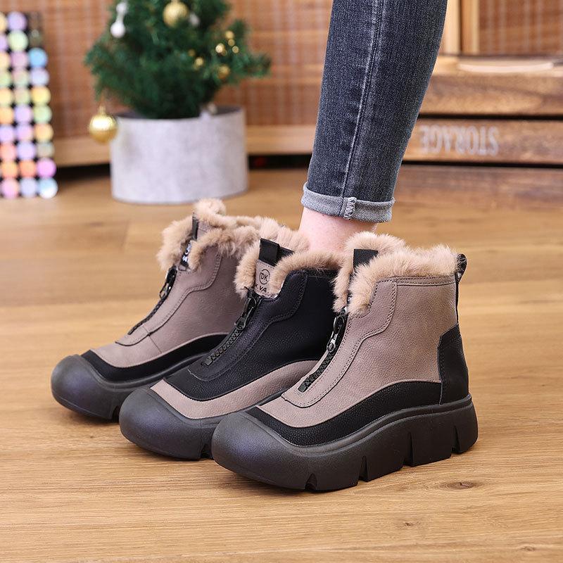 Martin Boots Cotton Shoes New Soft Platform Versatile Autumn and Winter New Mother High-top Snow Boots Short Boots Women