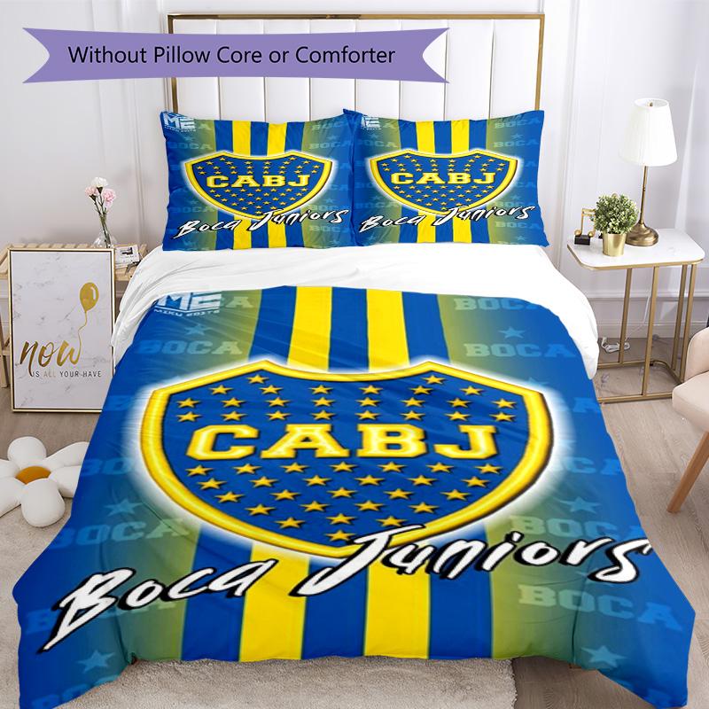 Boca Football Club Printed Pattern Duvet Cover Set – Includes 1 Duvet Cover and 2 Matching Pillowcases Bedroom Decor Christmas Gifts