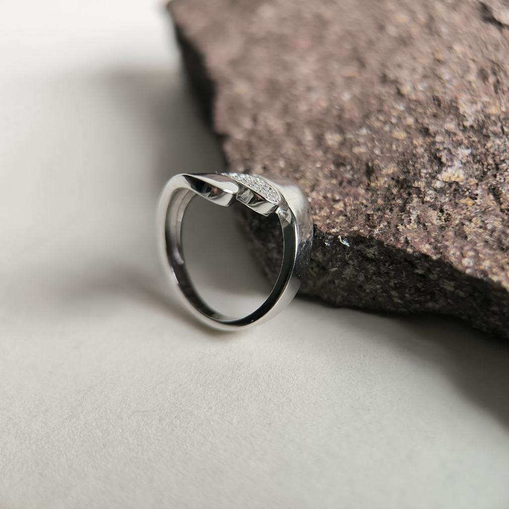 Silver Ring with Cubic Zirconia, Product Weight 3.71 G (2193456)