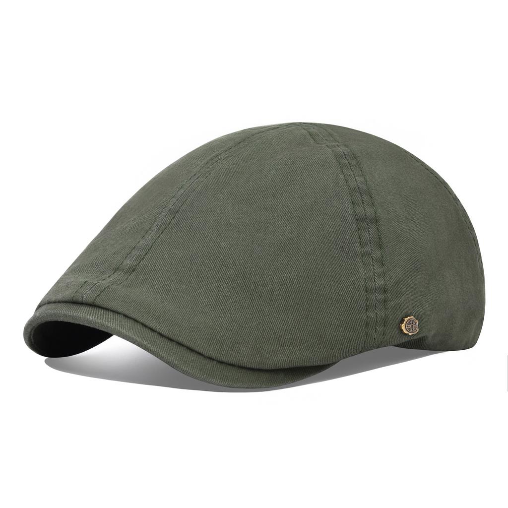 VOBOOM 100% Man's Beret Cotton Gatsby Hat Ivy Cap Irish Hunting Newsboy Cap Flat Cap Cabbie Hats Driving Golf Caps