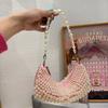 Women's Bag Pearl Handmade Woven Semi-circular Ladies Handbag High-end Party Banquet Bags