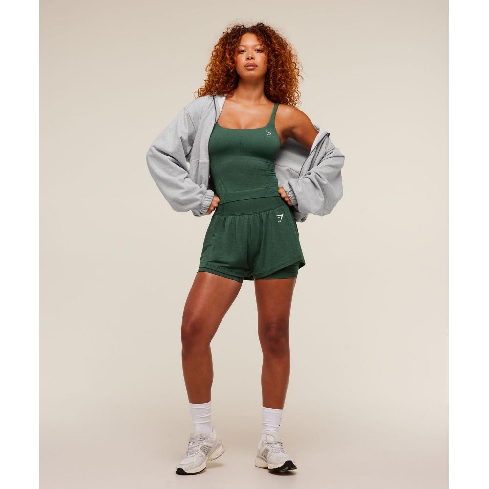 Gymshark Vital 2 In 1 Shorts Obsidian Green Marl B4b9c Ebdk