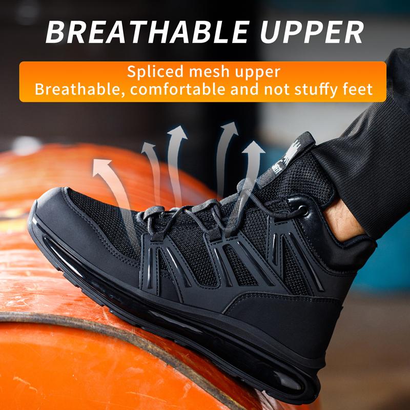 Large Size 50 Work Safety Boots Men Steel Toe Shoes Puncture-Proof Security Sneakers Protection Shoes Non-Slip Work Shoes Men