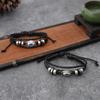 Unisex Cross-Border Personality Bracelet Set: Adjustable Alloy, Woven Waxed Cord, Leather Bangles with Eye Design