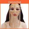 Fashion Rhinestone Decoration With Tassel Design Women Headwear Face Curtain For Party And Night Out