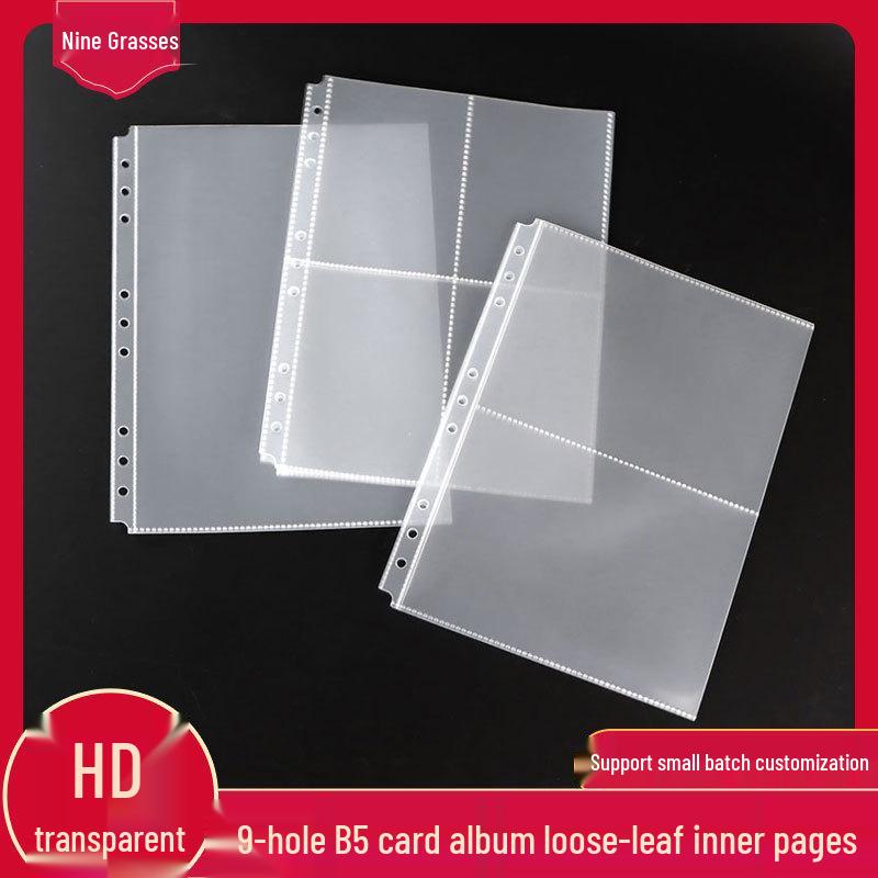 B5 Card Album with PP Transparent Inner Pages: Loose-Leaf with 1, 2, or 4 Pockets, 9-Hole Refill for Idol Card Storage