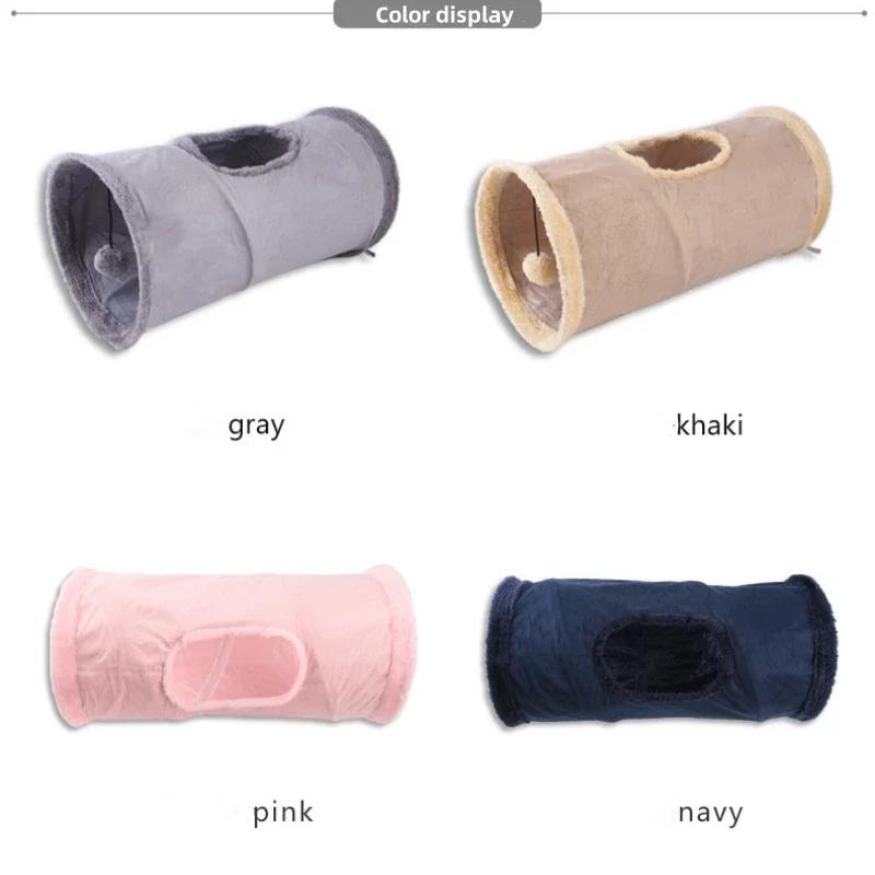 JUSTINLAU Foldable Plush Cat Toy Tunnel Chase Hide Tunnel Puppy Kitten Rabbit Hide-and-seek Indoor Toys Pet Supplies At Home