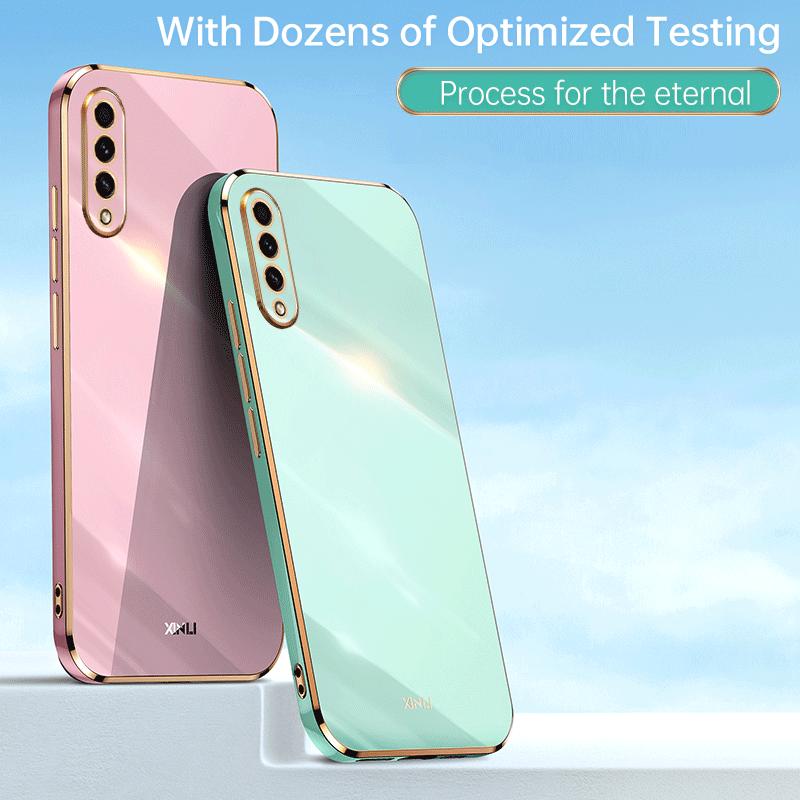 Square Plating Silicone Phone Case for Samsung Galaxy A50 A50S A30S Soft Luxury Original Camera Protection Shockproof Back Cover