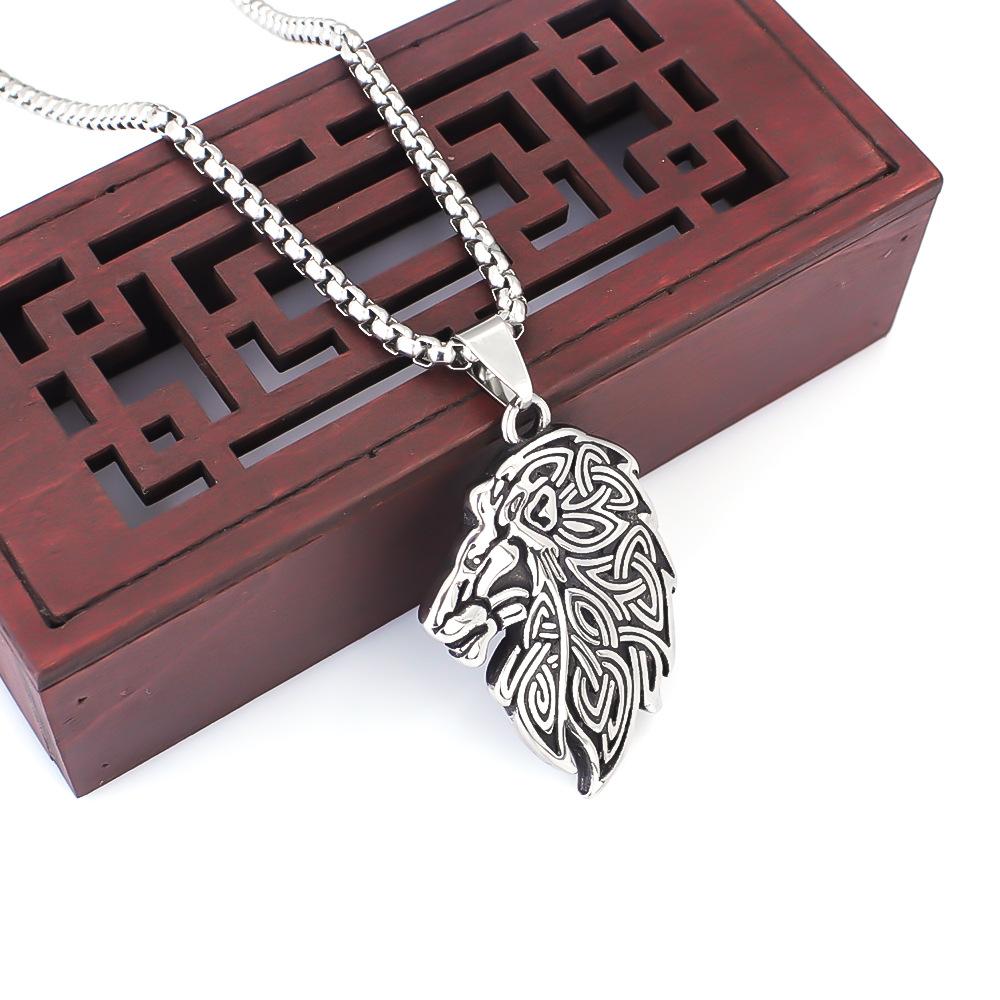 Necklace Retro Male Lion Head Domineering Hip Hop Literary Style Men's Pendant