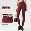Spring 2026 Slim Fit Yoga Pants: Abdominal and Hip Support, Back Waist Pocket, Solid Color, Outdoor Wear, Tight-Fitting, Thin Style, New Arrival.